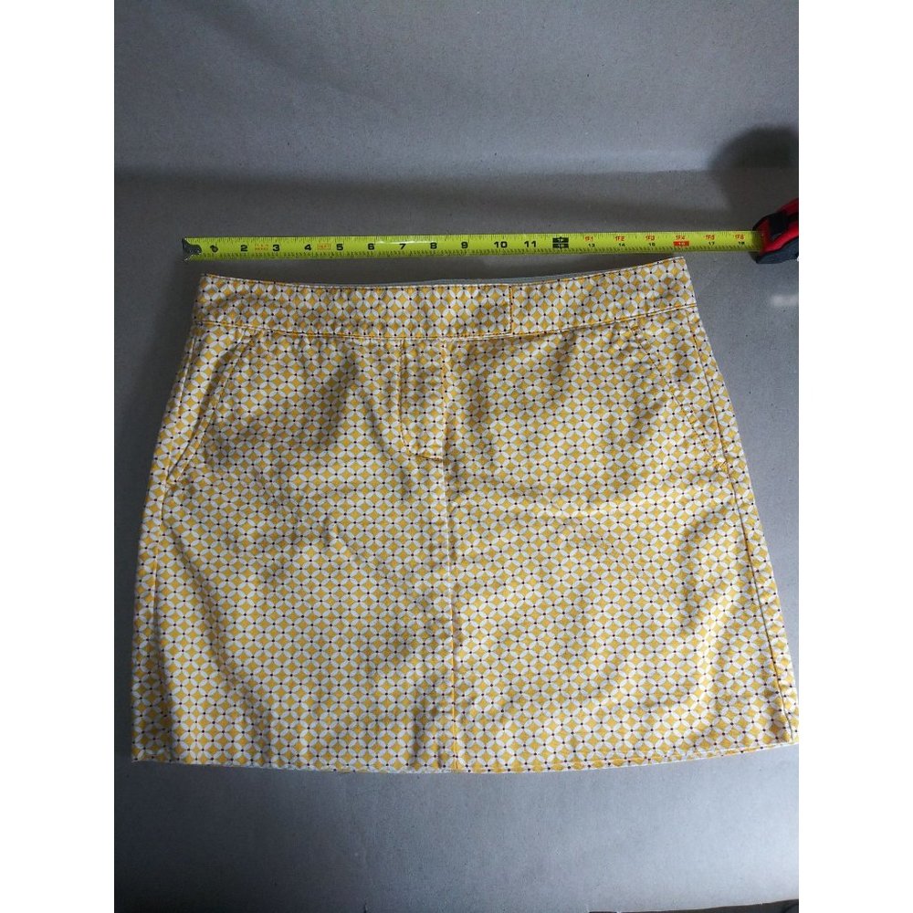 J.Crew Yellow Retro Geometric Cotton Mini Skirt Size 8